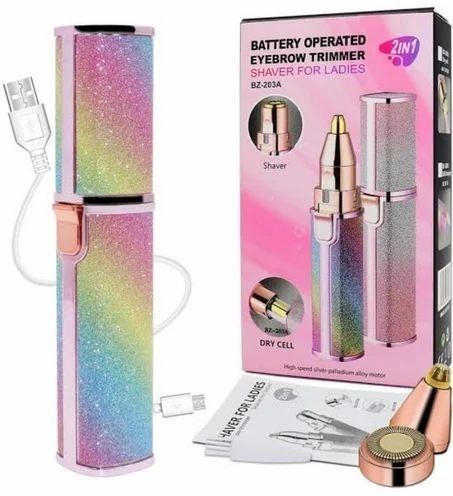 VTHIN BLAWLESS Rechargeable 2 in 1 Eyebrow Trimmer and Facial Hair remover Trimmer Shaver For Ladies Trimmer 70 min Runtime 1 Length Settings Cordless Epilator