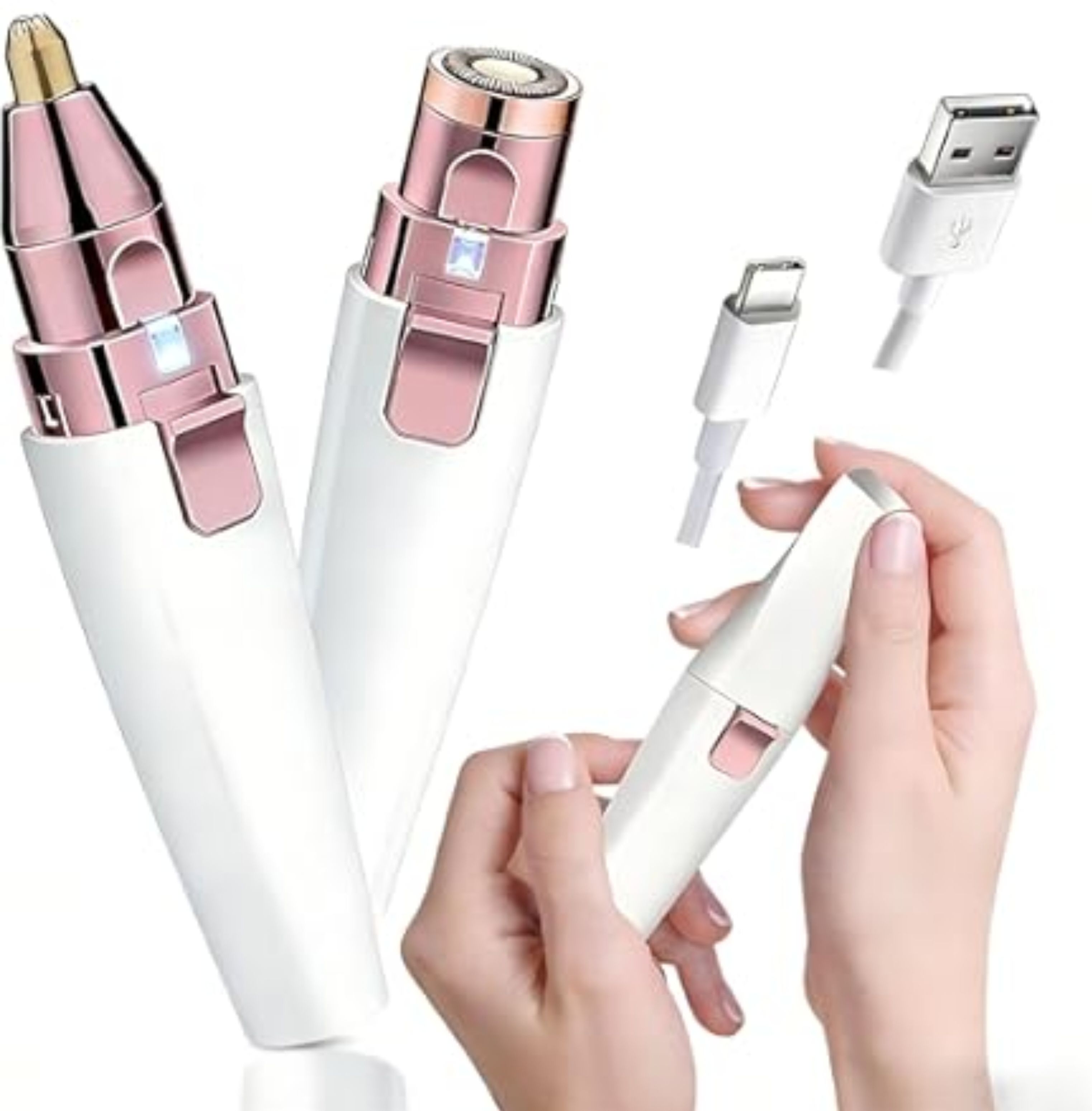 Parthstylemart 2-in-1 Rechargeable Facial Hair Remover & Eyebrow Trimmer for Women | Painless Face Epilator for Upper Lip, Chin & Peach Fuzz | USB Charging | Daily Use Grooming Tool Cordless Epilator-image-20
