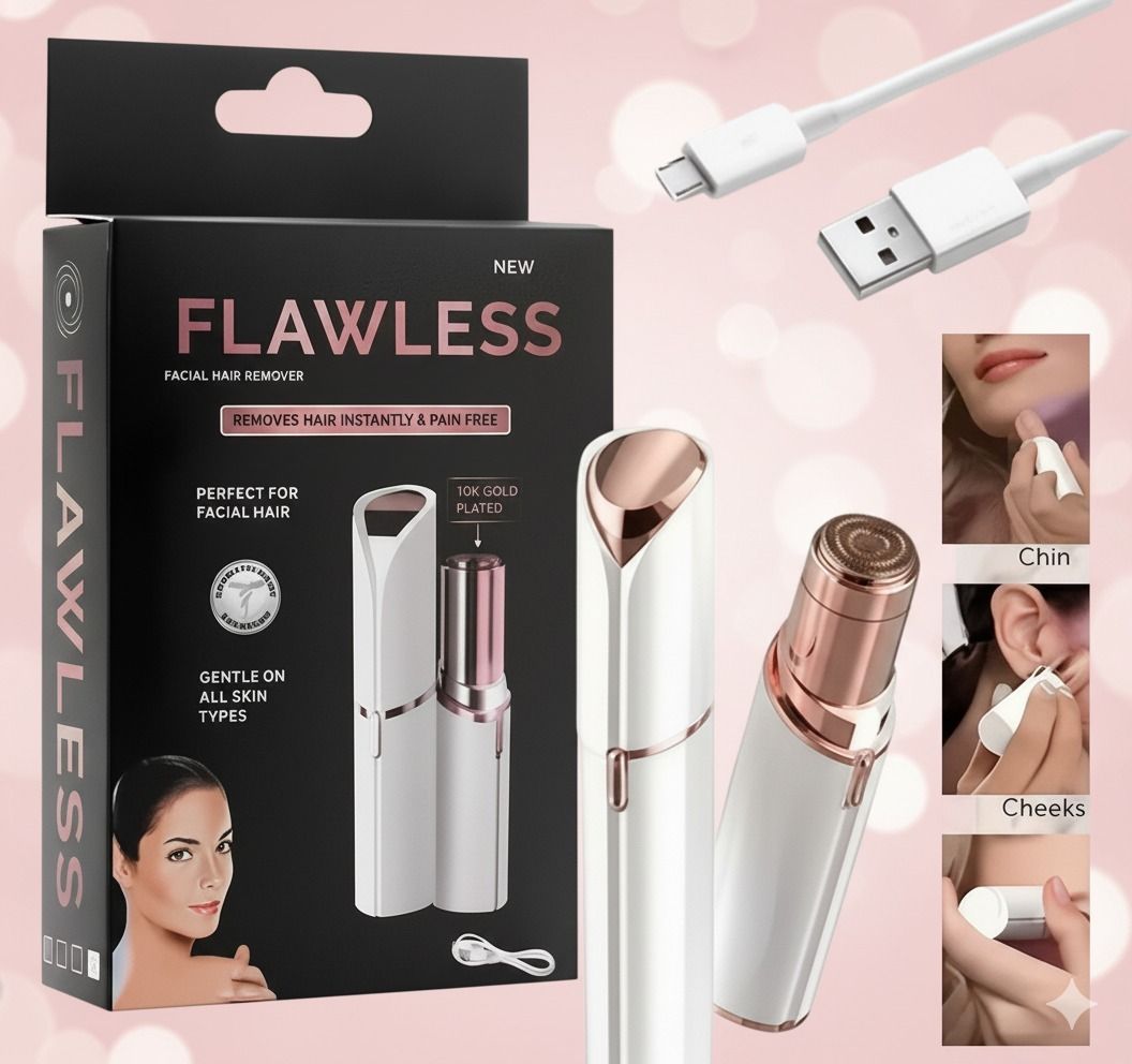 Online mega mart Women’s USB Flawless Facial Hair Remover – Painless & Gentle Cordless Epilator-image-14