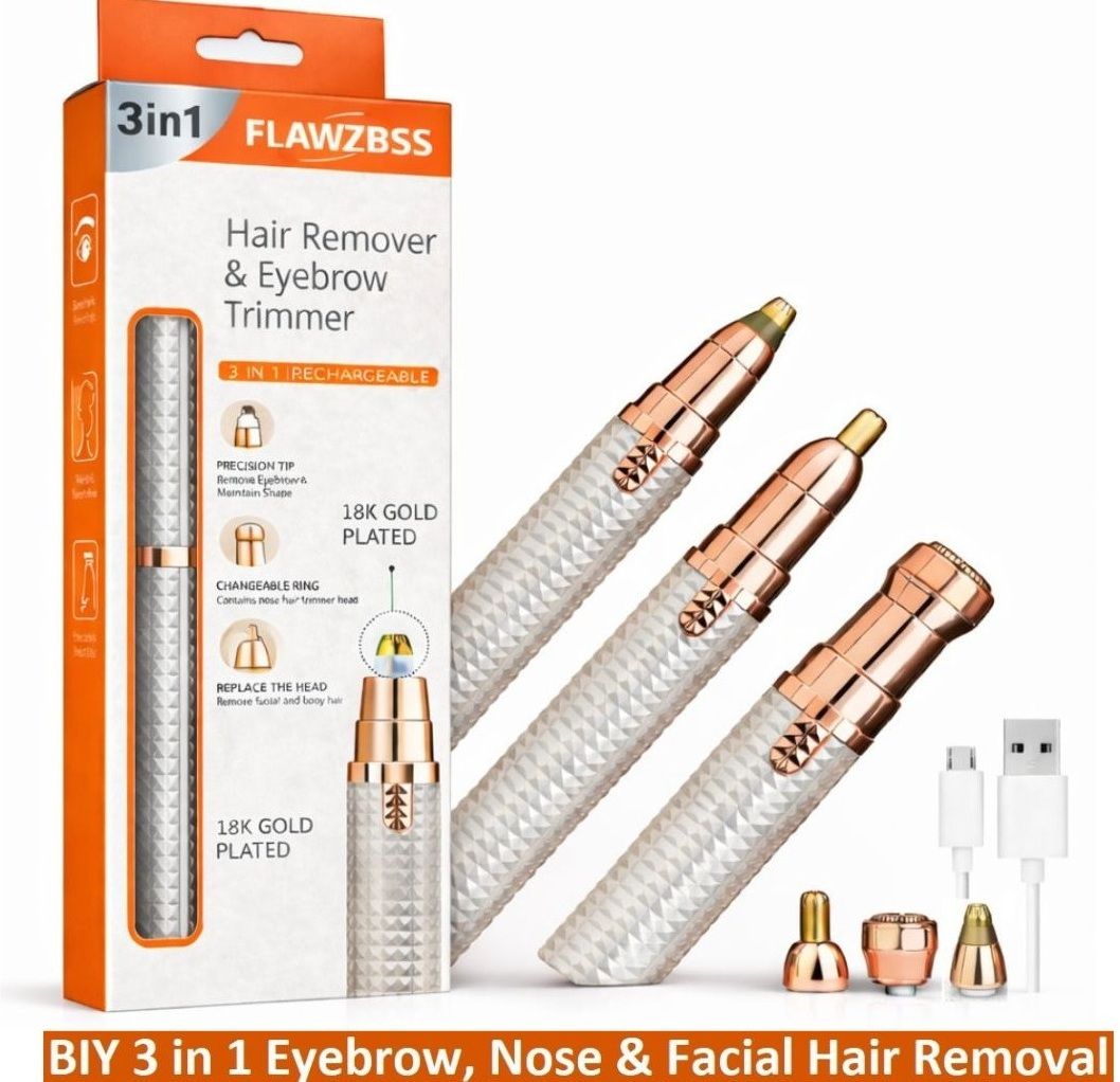 BIY Enterprise Electric 3 IN 1 Eyebrow Trimer for Women, Upper lips, Eyebrow, nose trimmer men IPL Laser Hair Remover-image-29