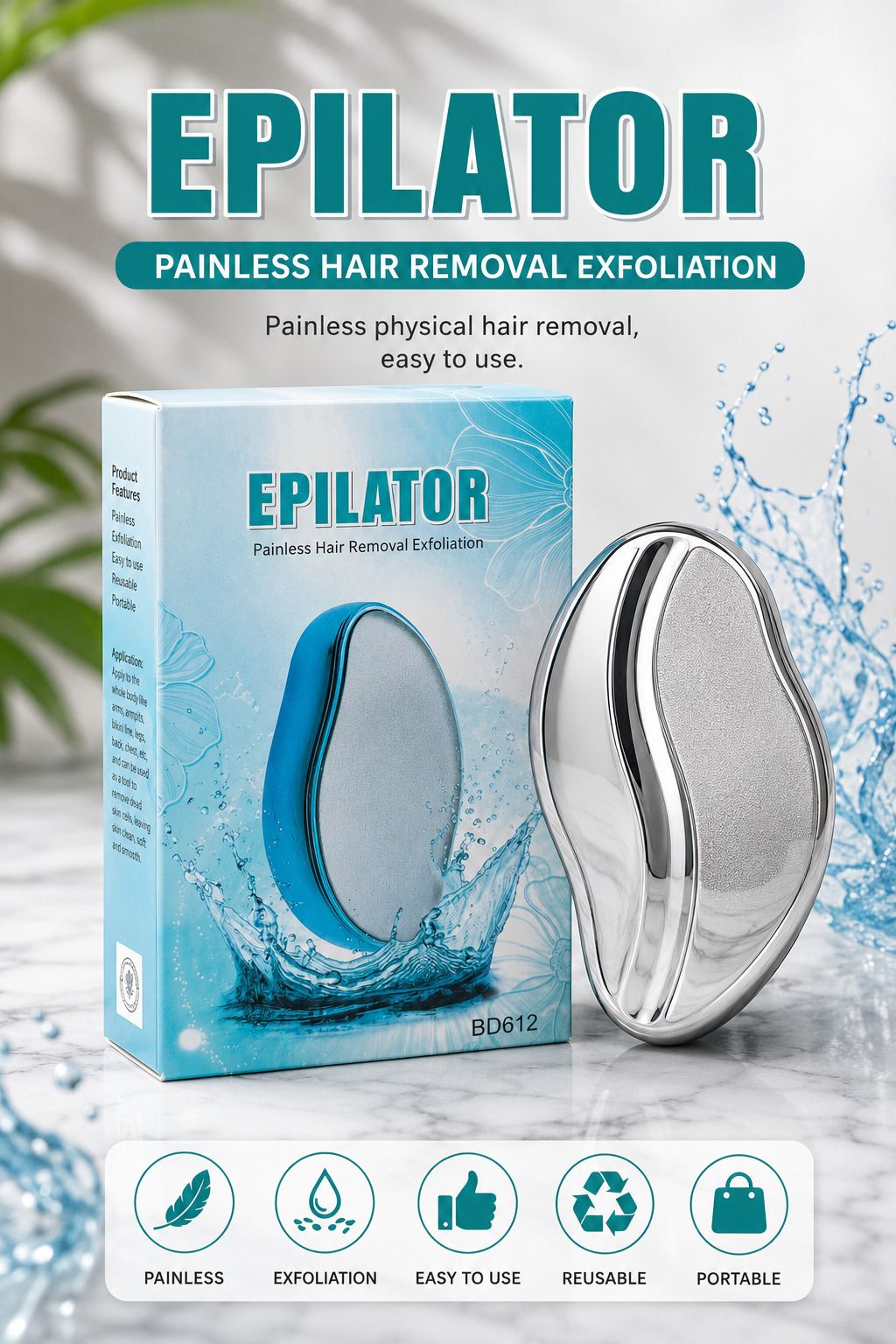 bhavesh Painless Hair Remover for Women & Men - Upgrade Nano - crystalline Technology , Reusable Hair Stone for Body & Legs Cordless Epilator-image-13