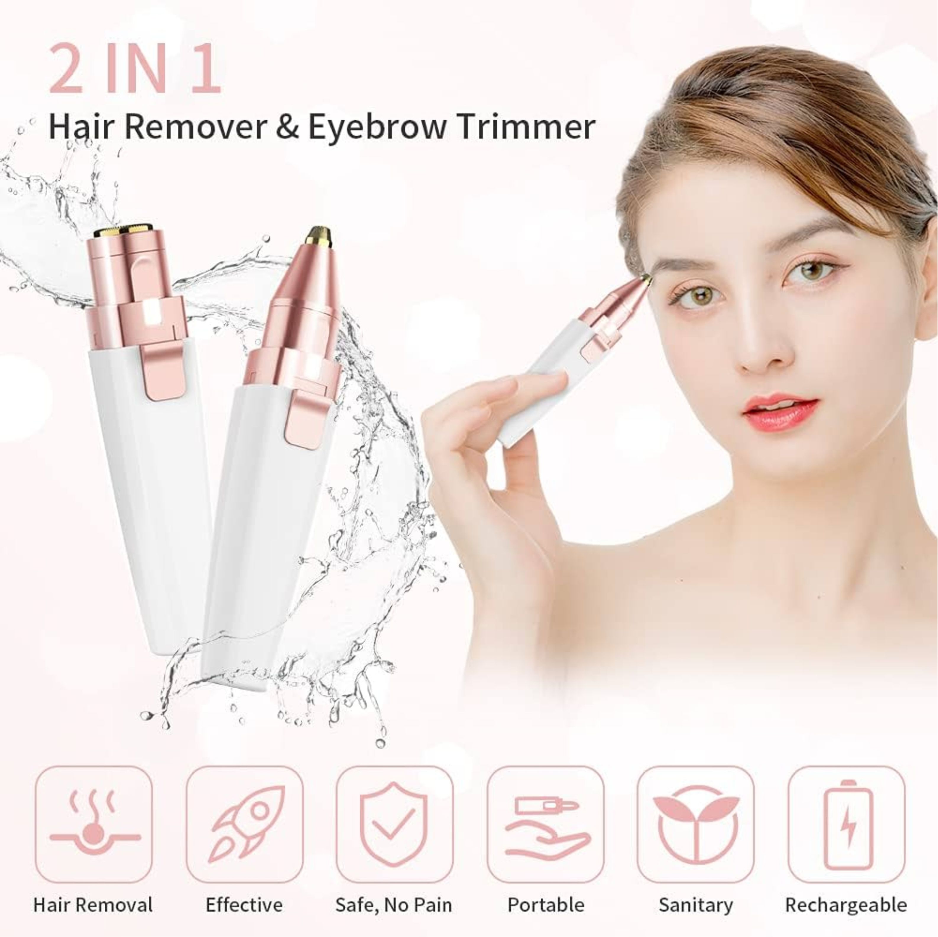 Parthstylemart 2 in 1 Rechargeable Facial Hair Remover & Eyebrow Trimmer for Women | Painless Electric Epilator | USB Charging | Daily Use Mini Portable Face Hair Removal Machine | Best Seller Pack of 1 Cordless Epilator-image-38