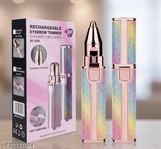 Dicto 2-in-1 Eyebrow & Face Trimmer Rechargeable Portable Hair Remover, 3D Head Cutter Trimmer 30 min Runtime 2 Length Settings (Rainbow) Cordless Epilator-image-29