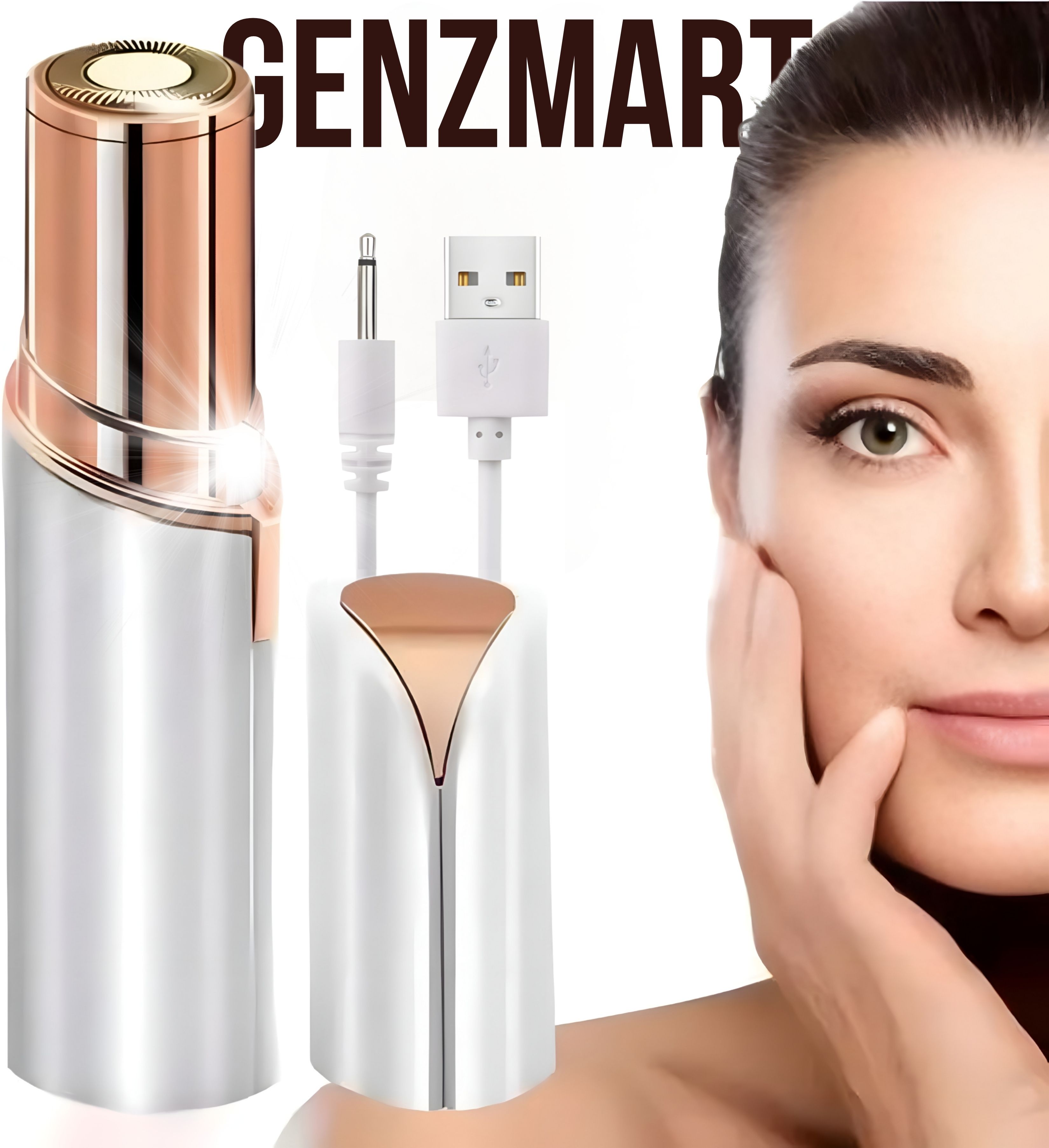 GenZmart Painless Rechargeable Facial Hair Remover for Women | LED Light Cordless Epilator-image-19