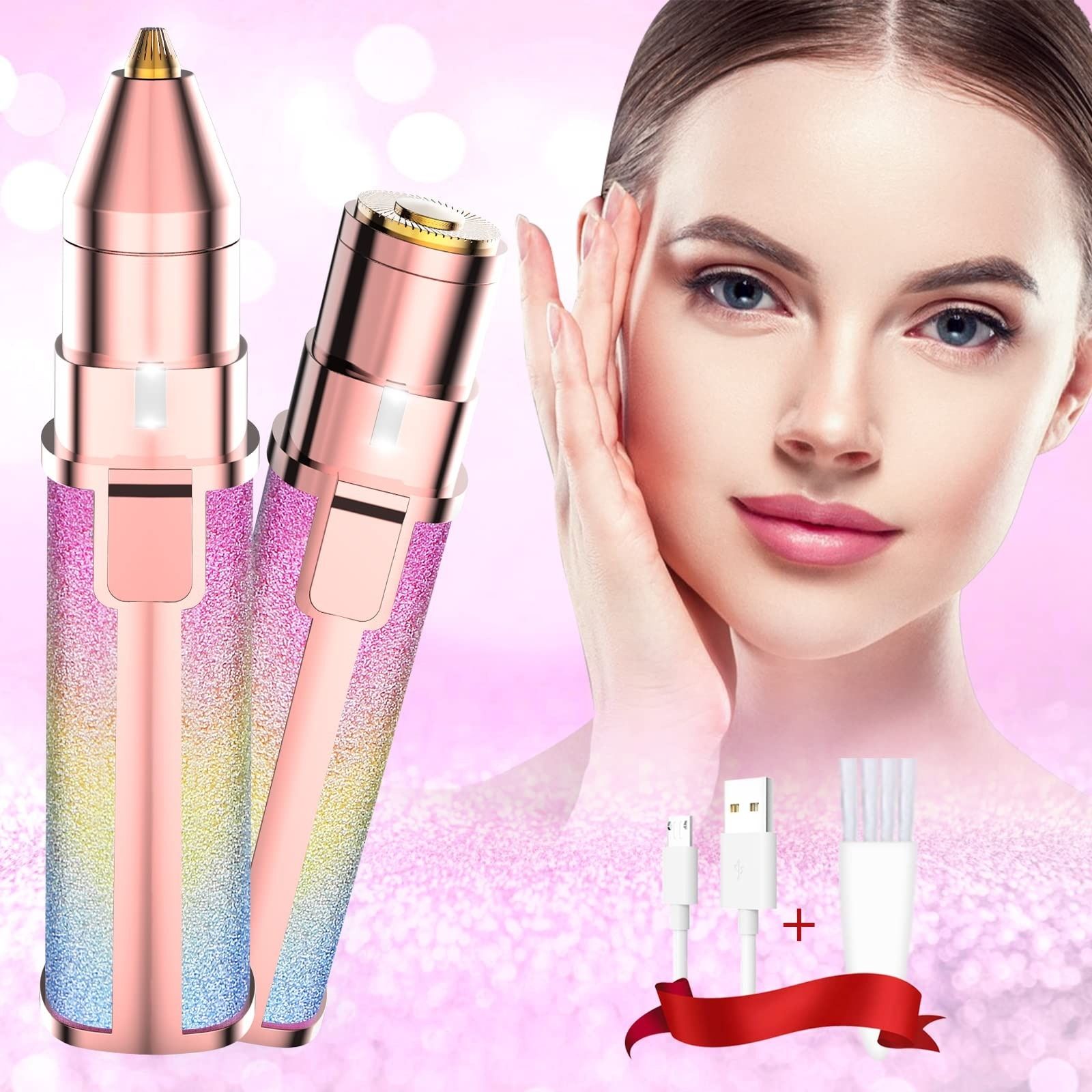 VTHIN 2 in 1 Blawless Women's Face Hair Remover Epilator Cordless Epilator