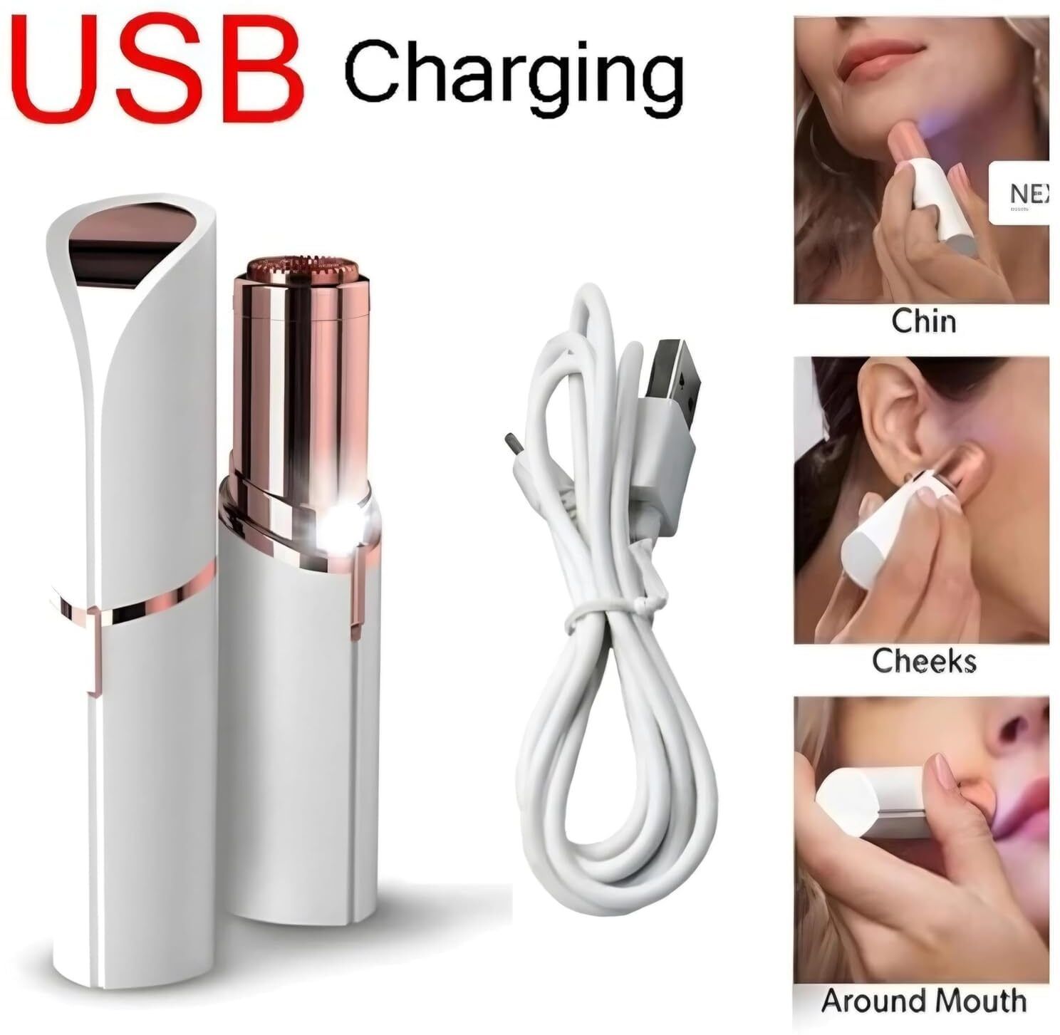 Feelon Painless Hair remover Upper Lip, Chin, Eyebrow For Women Trimmer Cordless Epilator