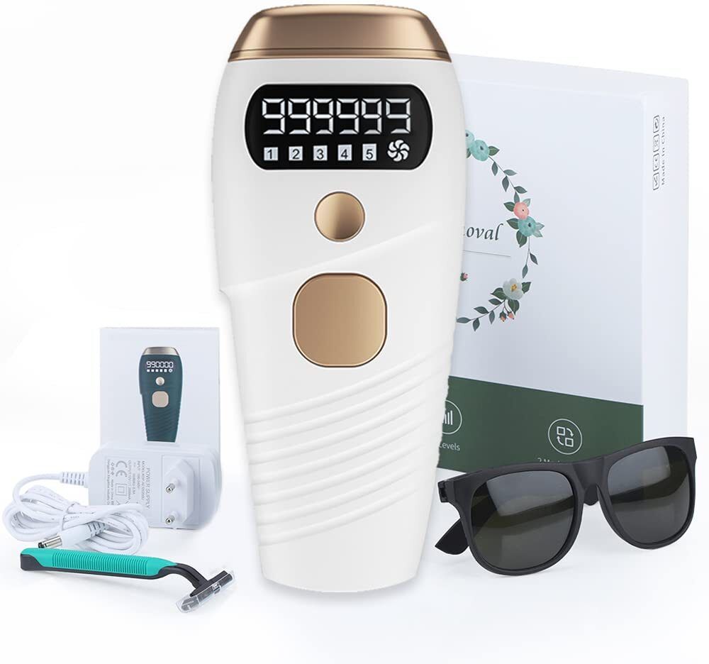 HEMOGARD IPL Ultra Permanent&Painless FullBody Laser HairRemoval 999,999 Flashes Epilator Corded Epilator