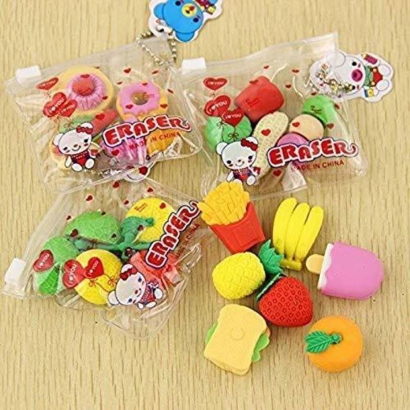 3 x Packet Cute Eraser Fruit Style Eraser Set Non-Toxic Eraser-image-41