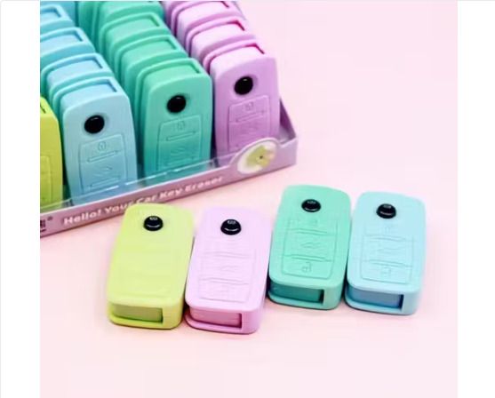 womaniyaa Cute Car Remote Key Rubber Erasers for Kids |Dust Free |Soft Non-Toxic Pencil Non-Toxic Eraser-picture-17
