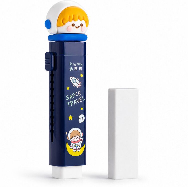 shopfinitive Cute astronaut slider eraser with smooth, clean erasing for everyday school use. Non-Toxic Eraser-picture-24