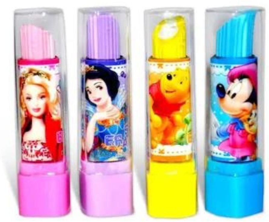 barbarik Girl's Cartoon Lipstick Style Eraser Non-Toxic Eraser (Set of 4, Multicolor) Non-Toxic Eraser-picture-24
