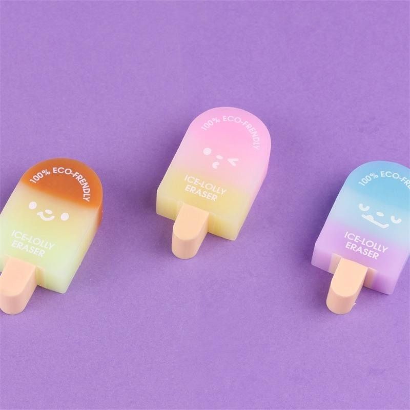 leplion Eraser for Children's Fun Stationery Cute and Small Gradient Ice Cream Rubbers Non-Toxic Eraser-picture-24
