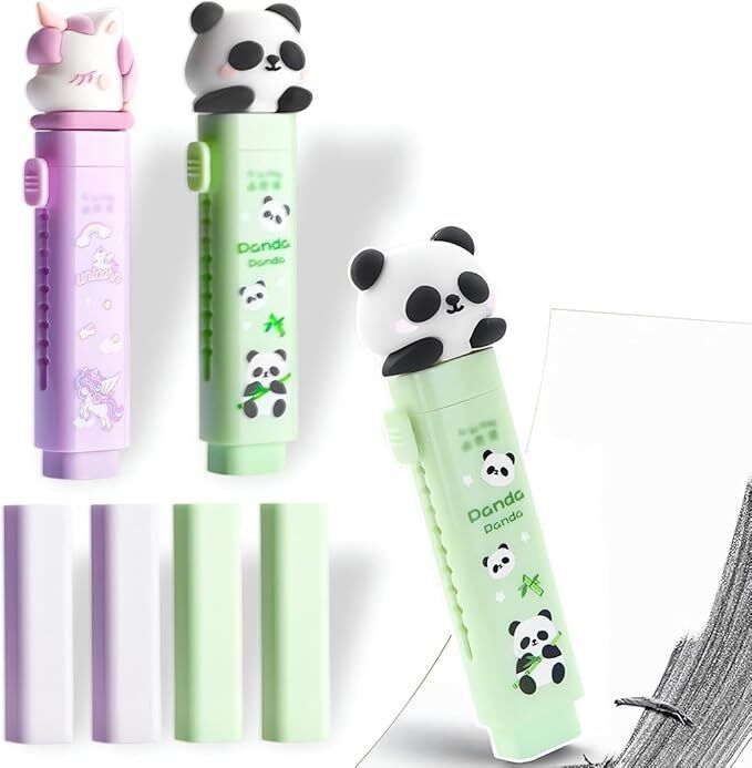 awejoy Cute Panda & Unicorn Eraser Set for Kids - Fancy Stationery & Birthday Gift Non-Toxic Eraser-picture-25