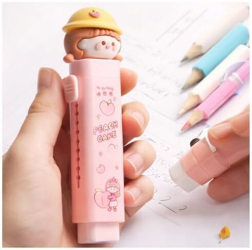 xelcis Smudge Free Retractable Cartoon Eraser for Kids Classroom Tasks Non-Toxic Eraser-picture-15