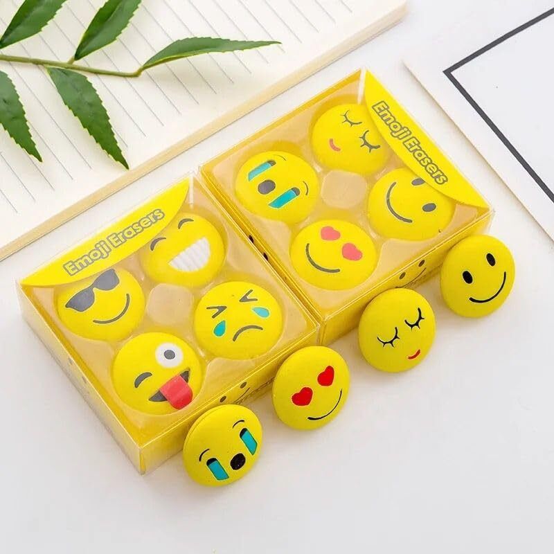 crockdile Happy Funny Smiley Erasers / Rubber Birthday Return Gifts for Kids Non-Toxic Eraser-picture-16