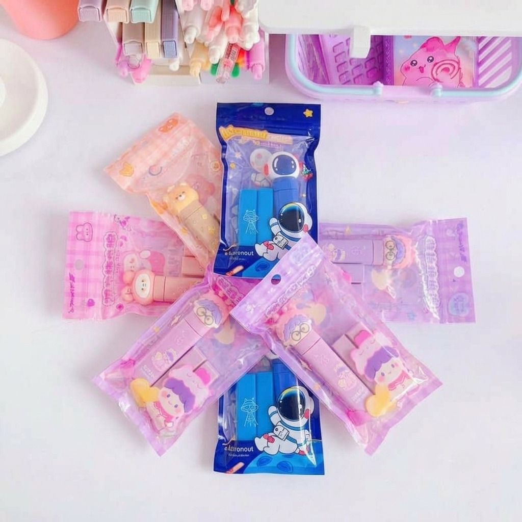 Combo Pack Cute Design Push Pull Eraser for Kids Return Gifts Non-Toxic Eraser-image-30