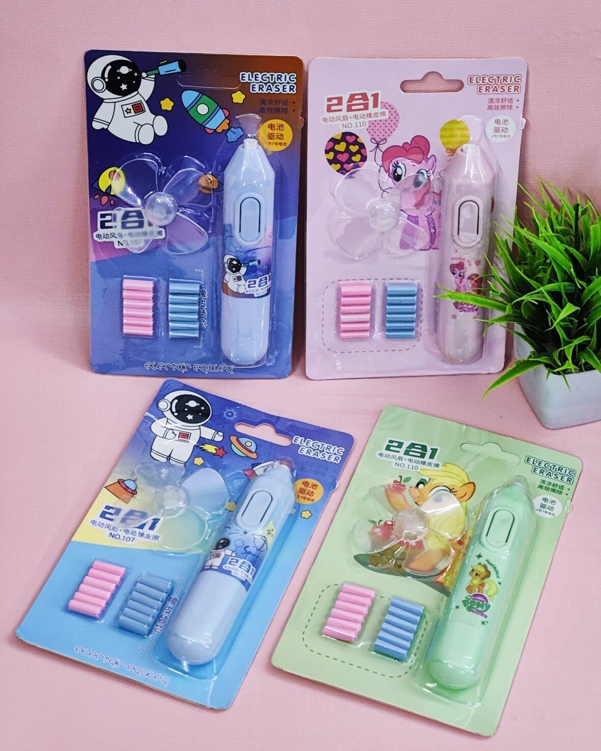Electric Eraser with Fan Battery Operated Automatic Machine with Extra Refill Non-Toxic Eraser-image-41