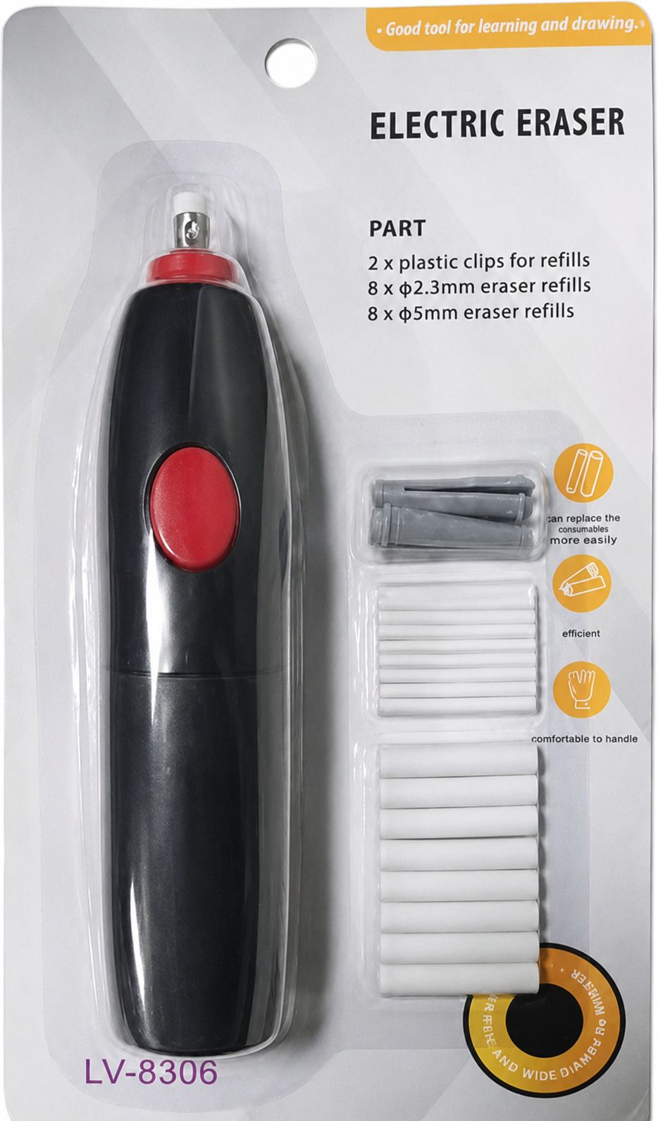 shivom Mini Electric Eraser with Replaceable Tip Automatic Pencil Eraser with 22pcs Non-Toxic Eraser-picture-27