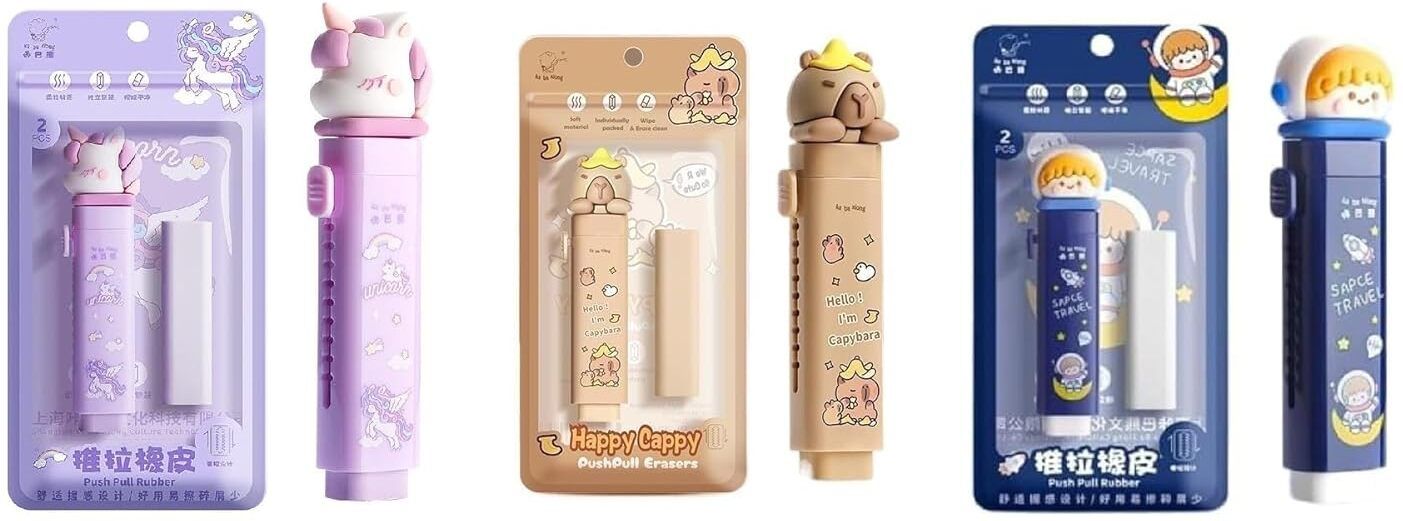 xelcis Cute Retractable Design Shape Erasers For KIds School Non-Toxic Eraser-picture-42