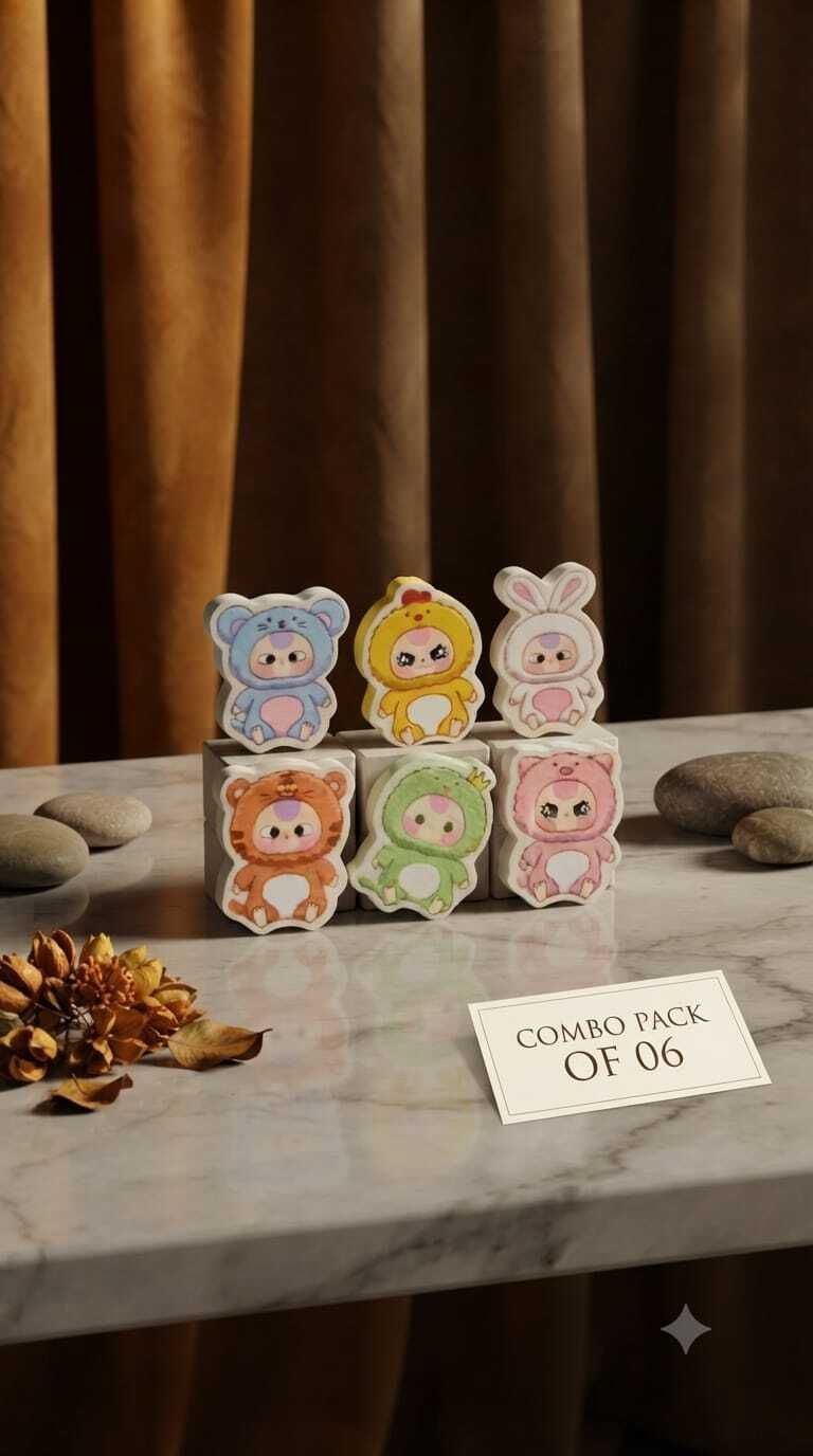 faiza Cute Cartoon Character Eraser Set Eraser-picture-22