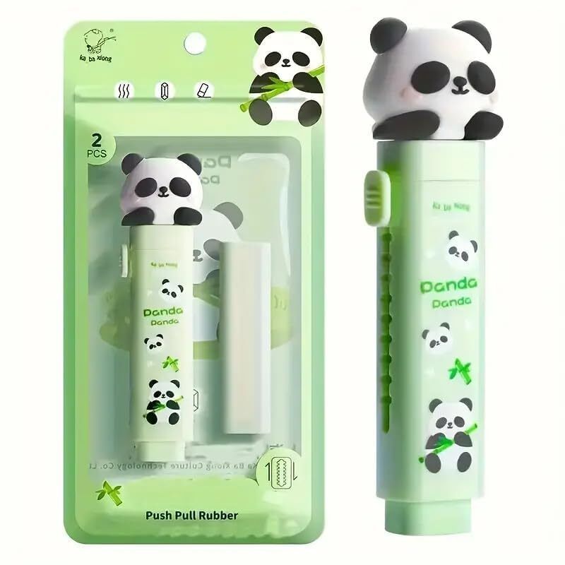 zoniex Pop-Up Mini Panda Eraser Pencil Set with Unique & Cute Character Collection Eraser-picture-22