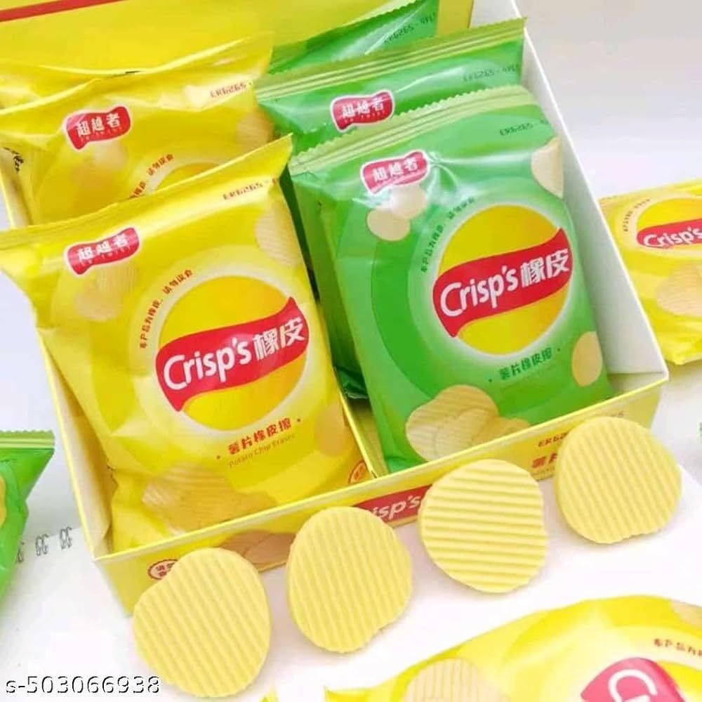 tushar Chips (Set of 2 Packet, Each Packet 2 Eraser) Non-Toxic Eraser-picture-5