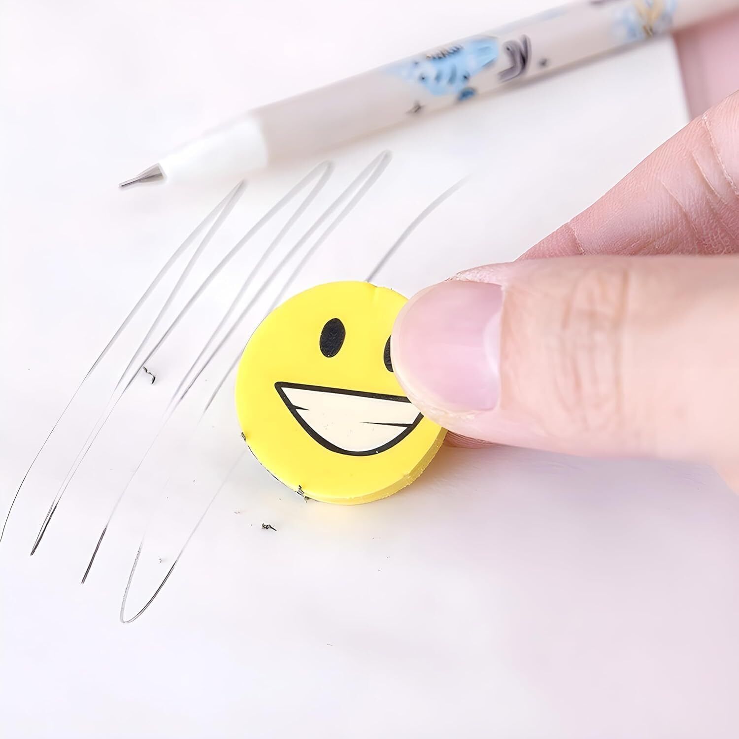 crockdile Smiley Shape Erasers for Kids – 4 Pcs Cute Pencil Erasers Non-Toxic Eraser-picture-23