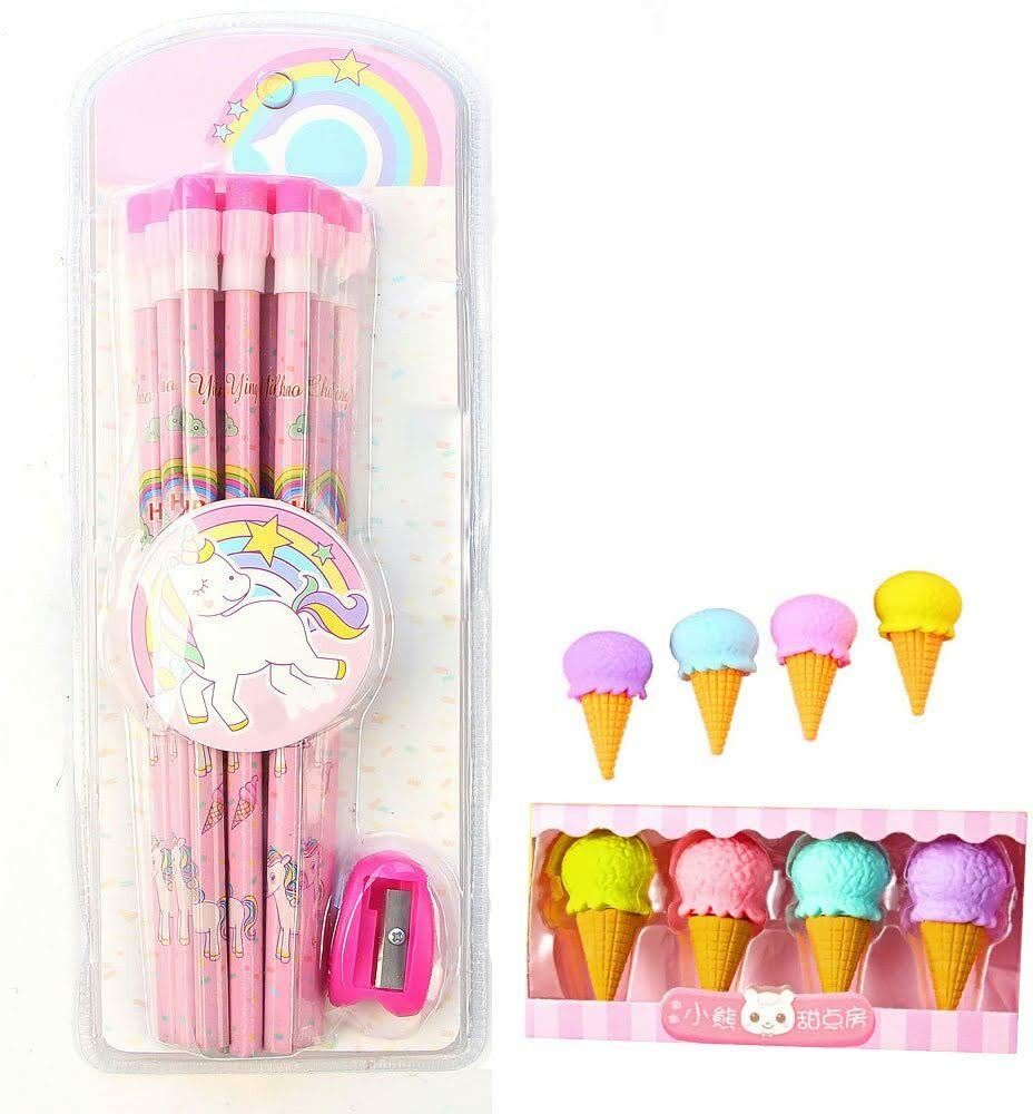 Softy Eraser Unicorn Stationery HB Pencil Sharpener Cap Eraser-image-37