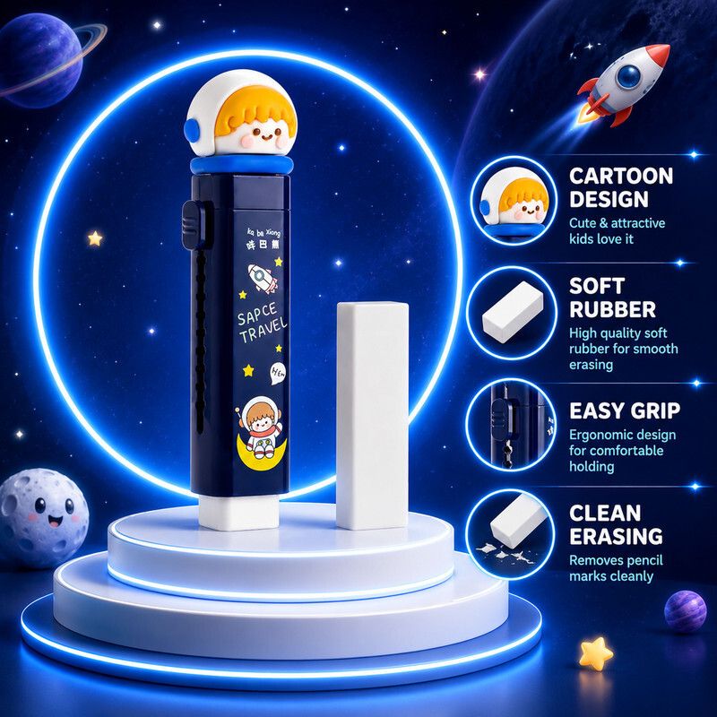 shopfinitive Pocket-size cartoon eraser designed for neat writing, drawing and classroom-fun. Non-Toxic Eraser-picture-15