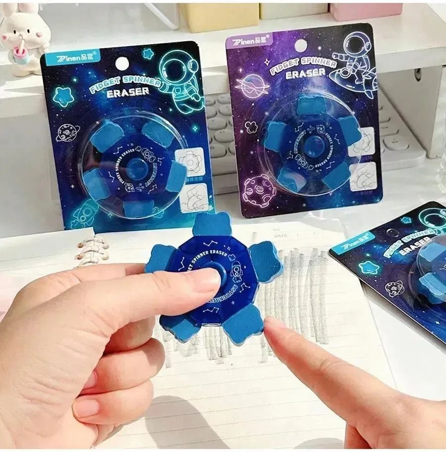 Space Astronaut Fidget Spinner Eraser for Kids | 2-in-1 Rotating Eraser Spinner Non-Toxic Eraser-image-18