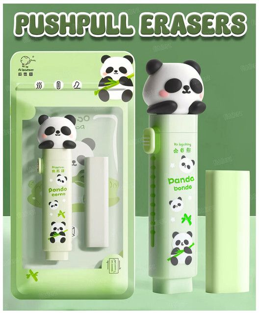 shopfinitive Bamboo Panda Push Pull Eraser Offers Cute Design with Practical Functionality. Non-Toxic Eraser-picture-13