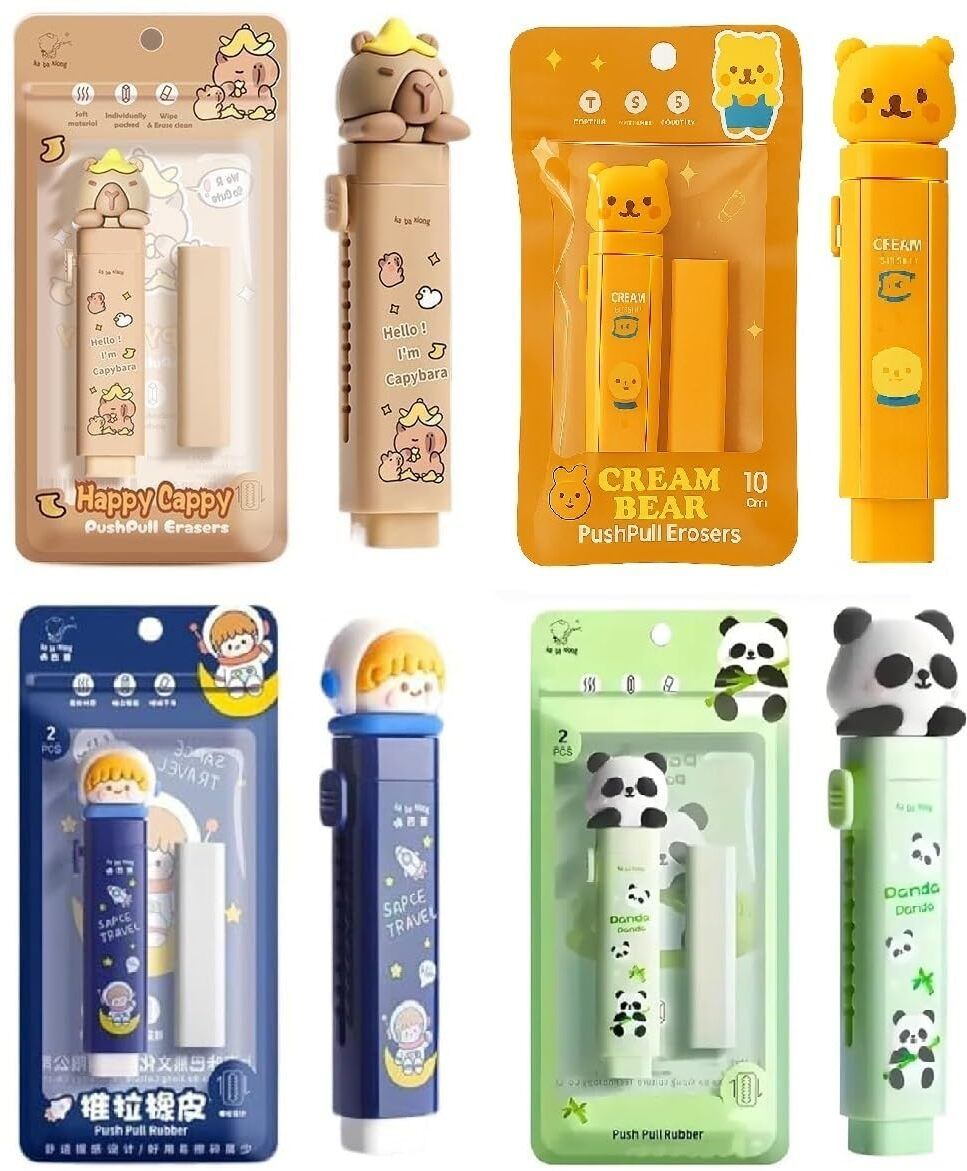xelcis Precision Erasing Cute Push Pull Rubber Stick for Student Exams Non-Toxic Eraser-picture-29