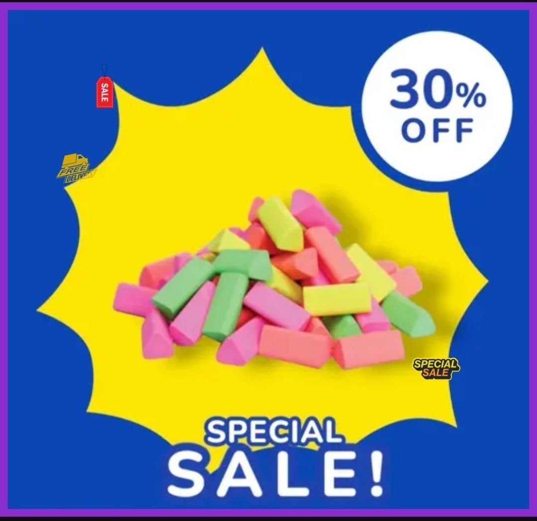 ginni traders Triangle erasers . Non-Toxic Eraser-picture-19