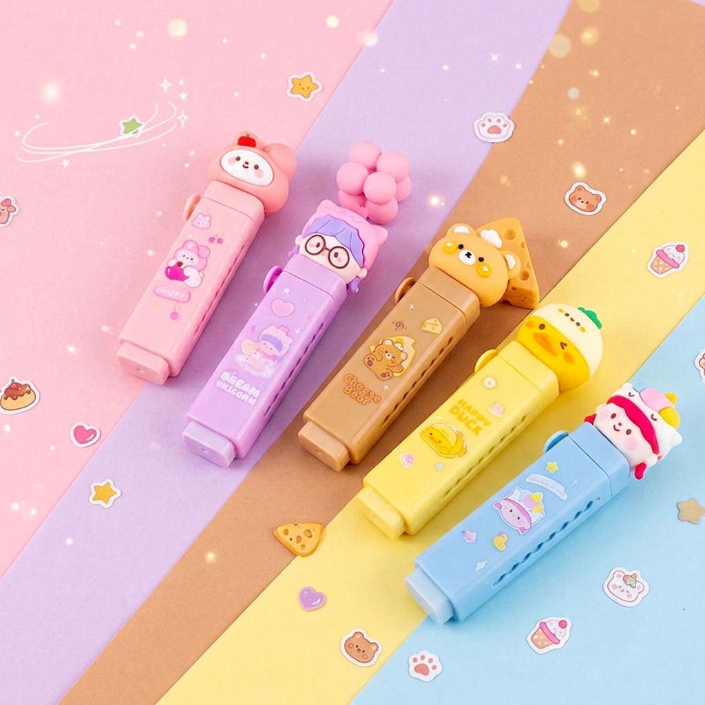Kawaii Retractable Pencil Eraser for Kids Cute School Supplies Non-Toxic Eraser-image-11