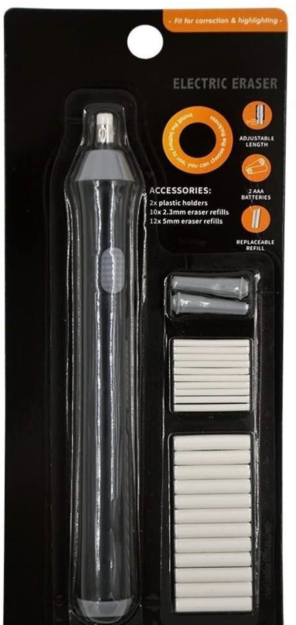Electric Battery Operated Automatic Pencil Eraser with 22 Refills Non Toxic Non-Toxic Eraser
