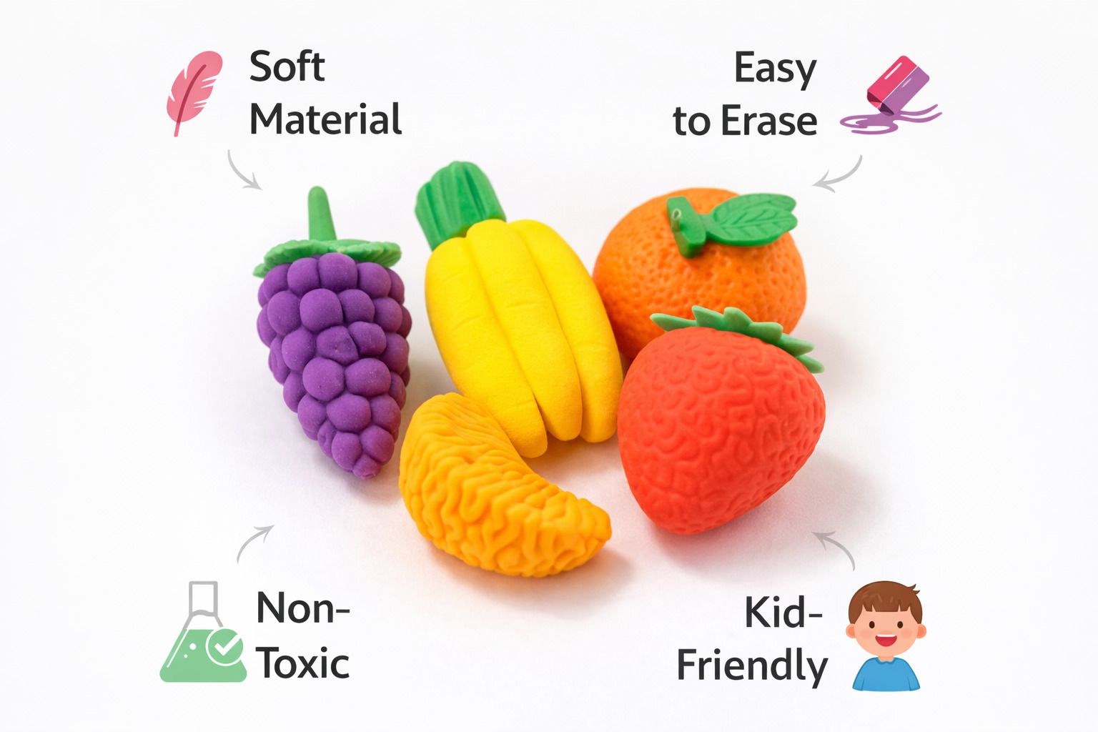 Fruit Shape Eraser Set Non-Toxic Eraser-image-44