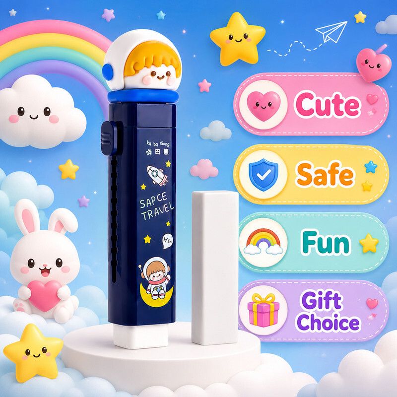 shopfinitive The Astronaut Pal model provides clean erasing with a stylish space-themed body Non-Toxic Eraser-picture-38