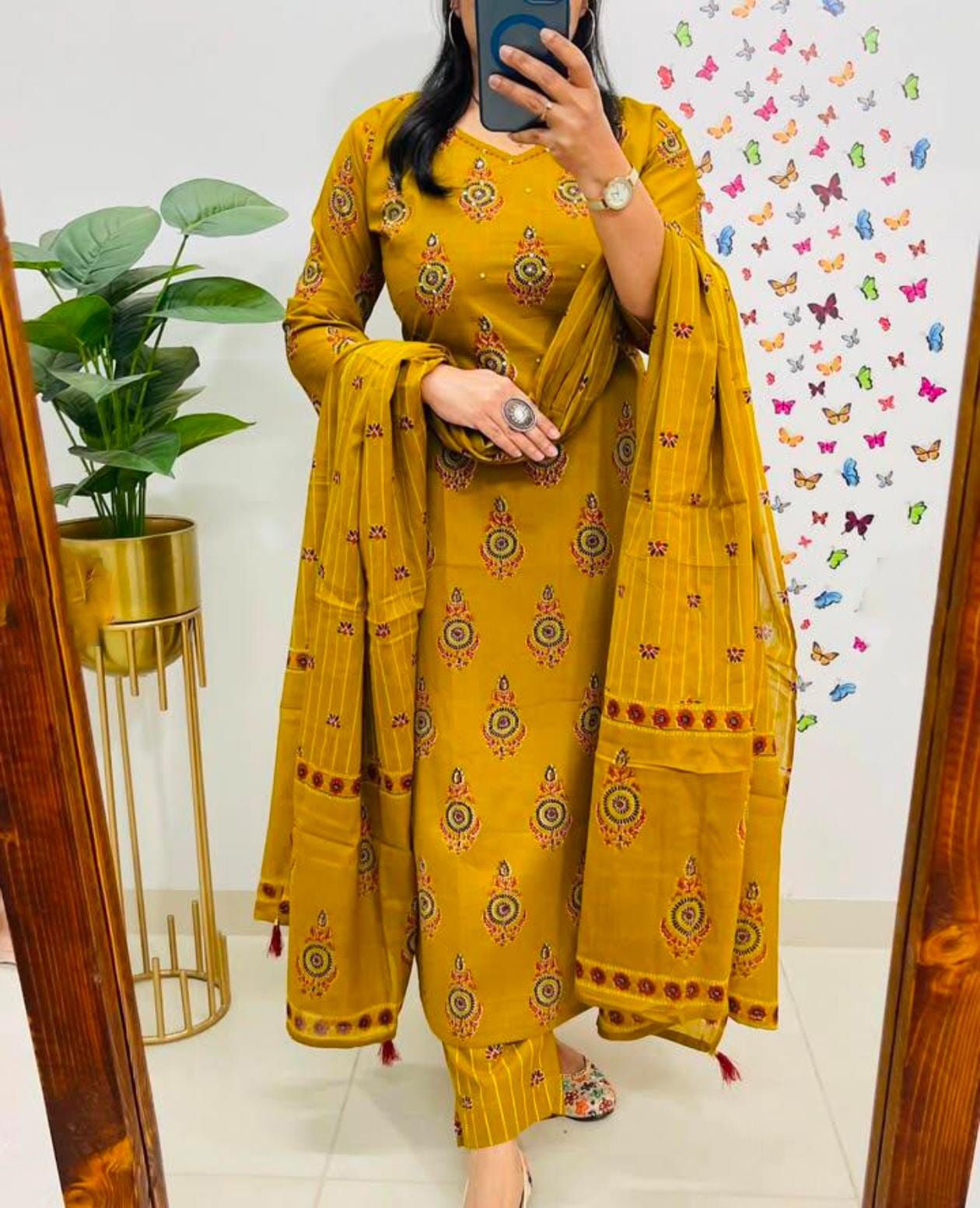 Women Pure Cotton Kurti Pant Dupatta Set-image-17