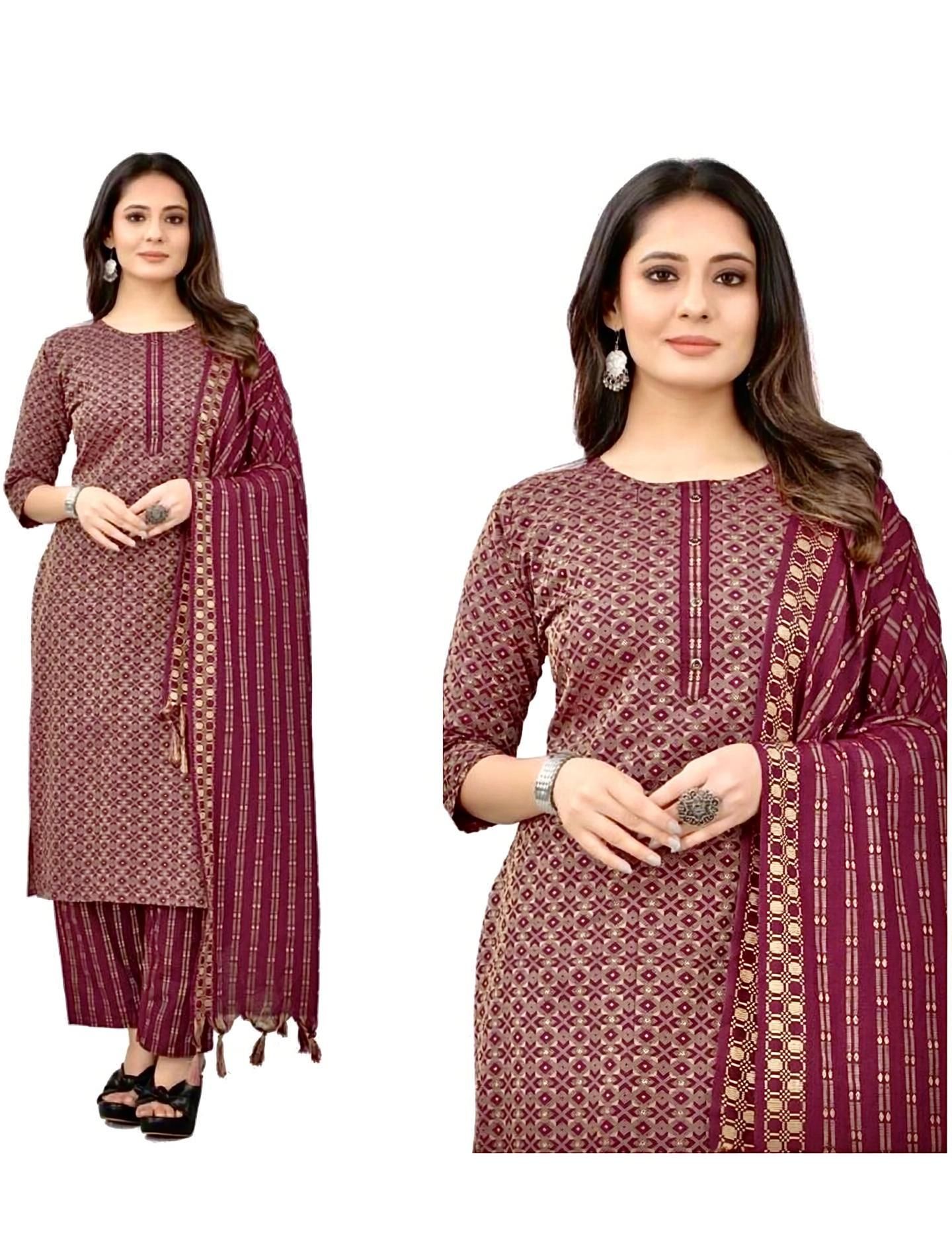 Self Design Kurta, Trouser/Pant & Dupatta Set-image-45