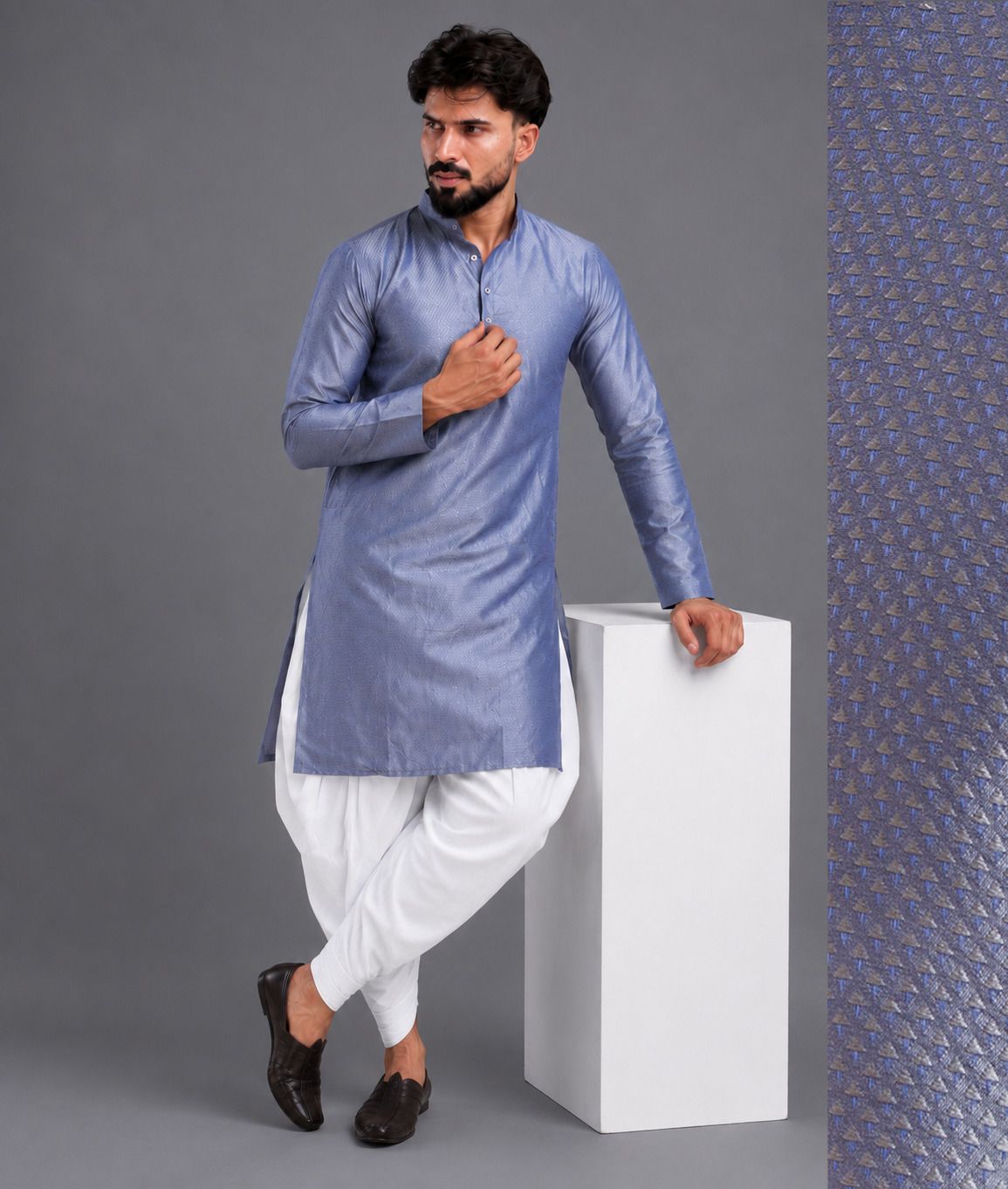 tsarina Men Cotton Silk Kurta Dhoti Pant Set-picture-16