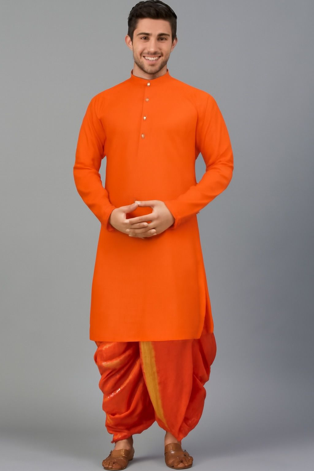 svatantra Men Cotton Blend Kurta Dhoti Set-picture-17