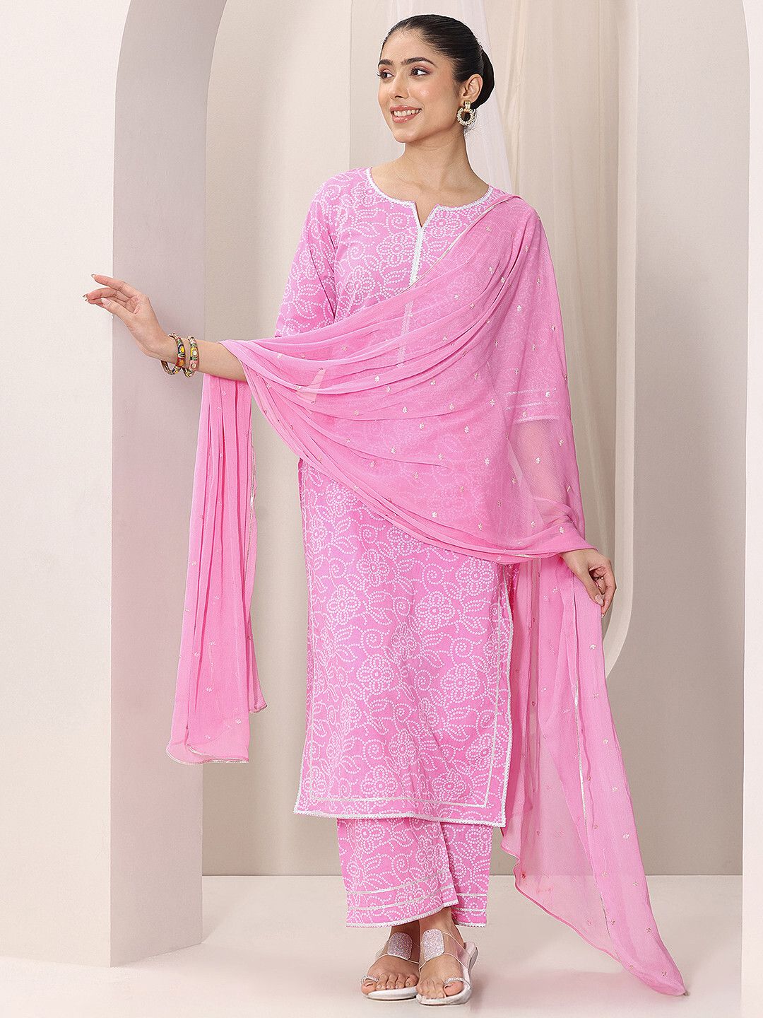 libas Women Cotton Blend Kurta Palazzo Dupatta Set-picture-18