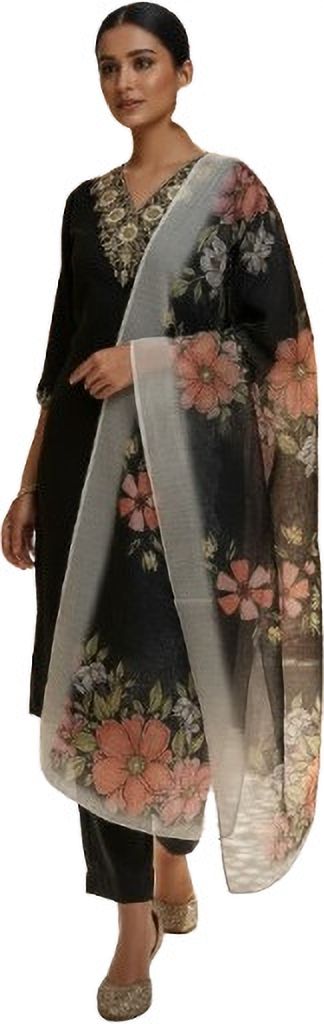 abc Women Cotton Blend Kurta Pant Dupatta Set-picture-22