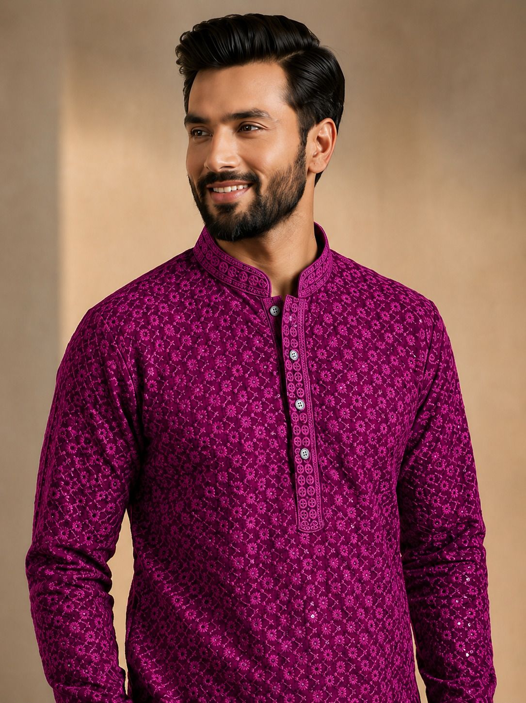 aayanvi enterprise Men Chiffon Kurta Set-picture-23
