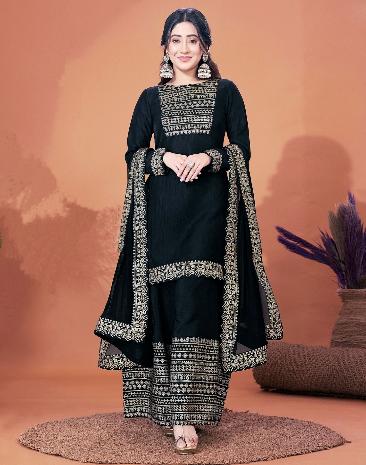 jai kurties Women Cotton Rayon Kurti Sharara Dupatta Set-picture-34