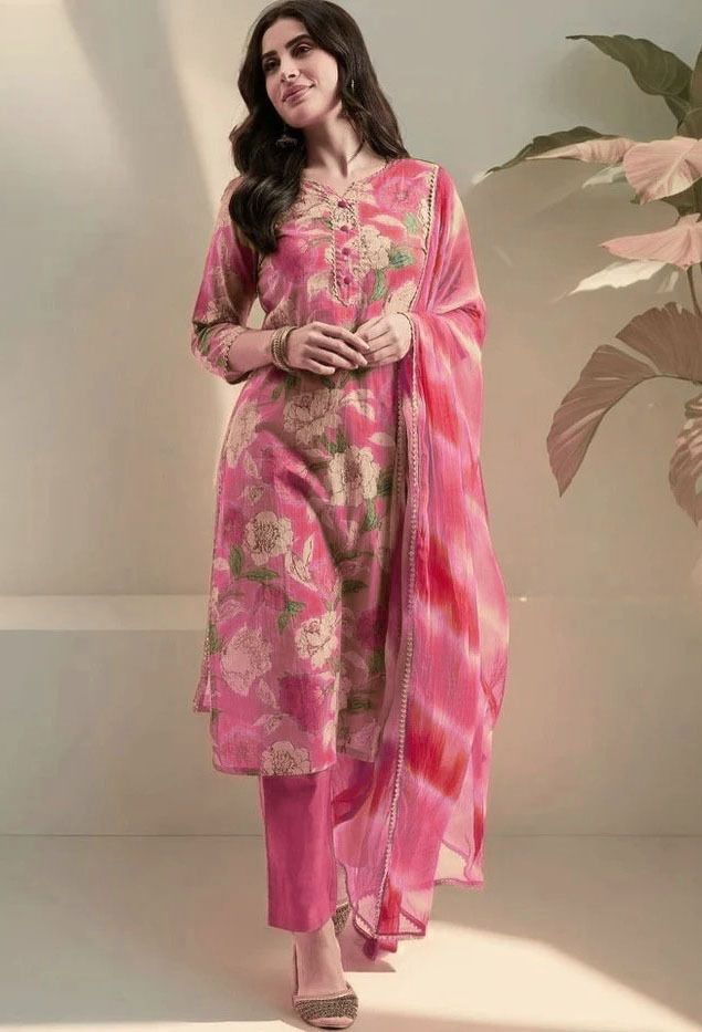 Women Viscose Rayon Kurta Pant Dupatta Set