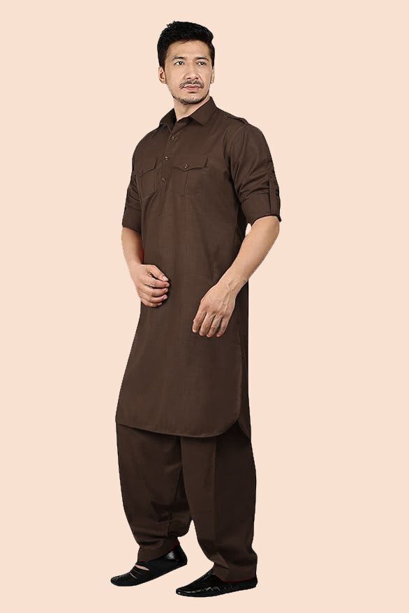 Men Cotton Blend Kurta Pyjama Set-image-3