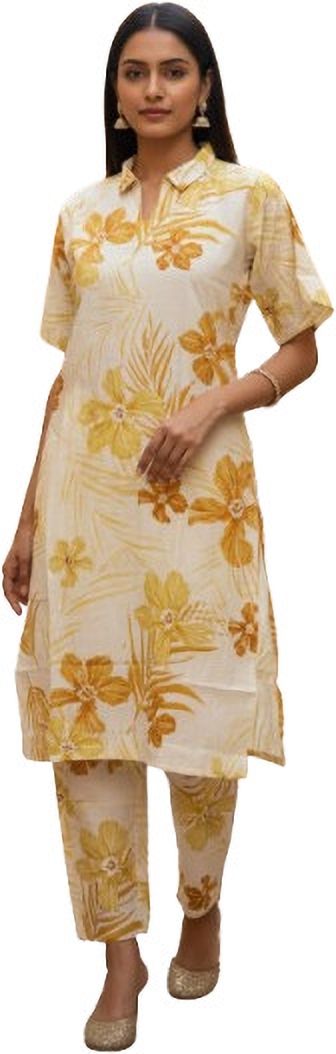 Women Cotton Blend Kurta Pant Set-image-31