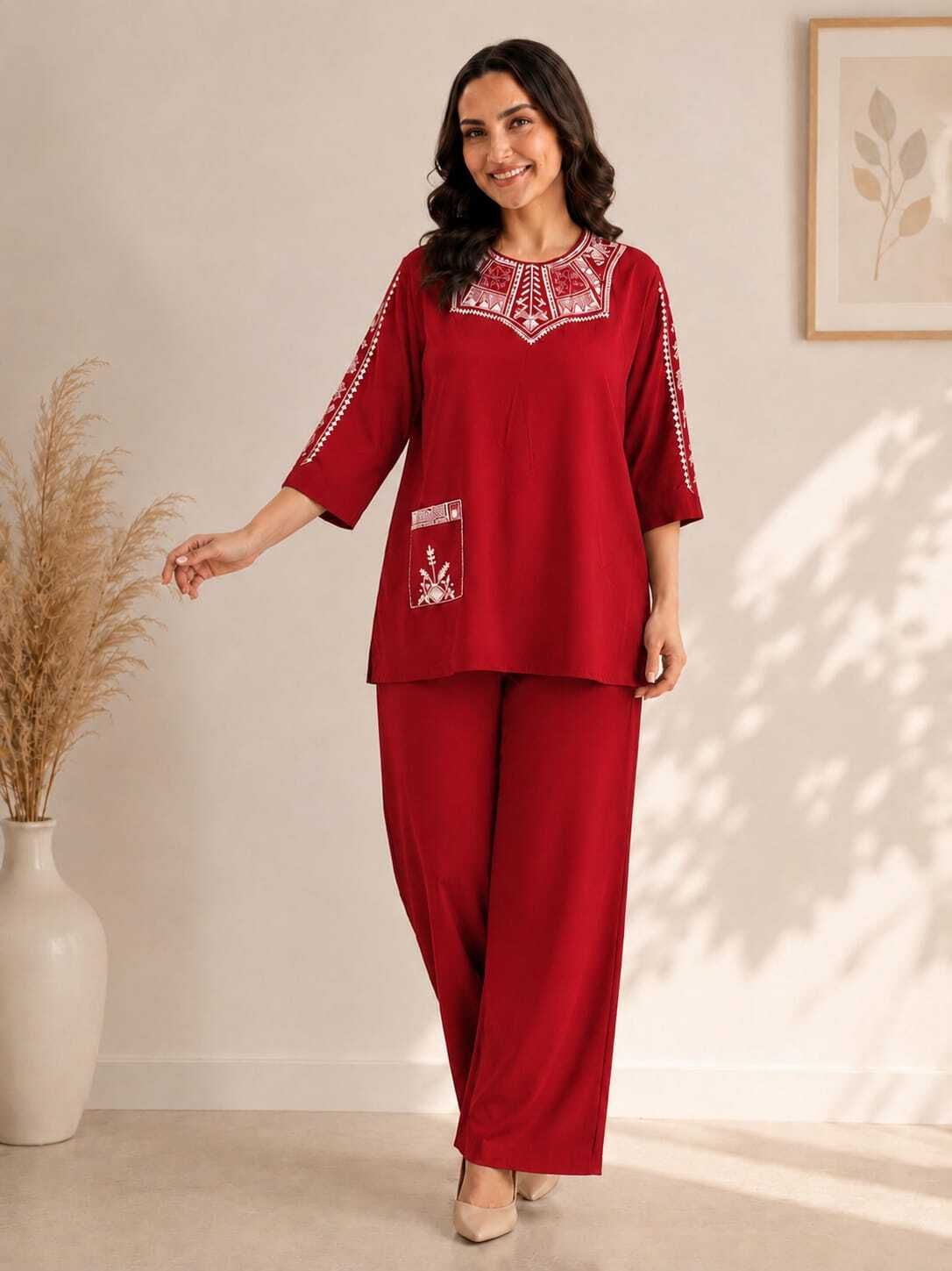 Women Viscose Rayon Kurta Pant Set-image-29