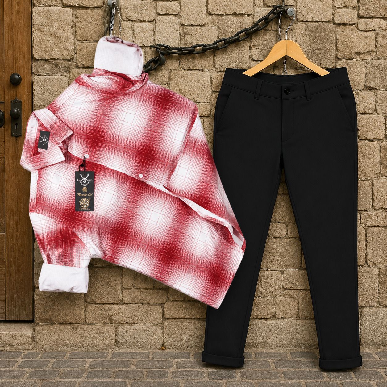 Men Cotton Blend Shirt Pant Set-image-23